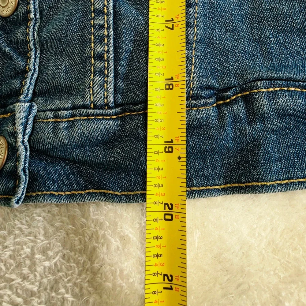 Old Navy Shasta Denim Stretch Trucker Jacket XL 14-16 Blue Medium Wash